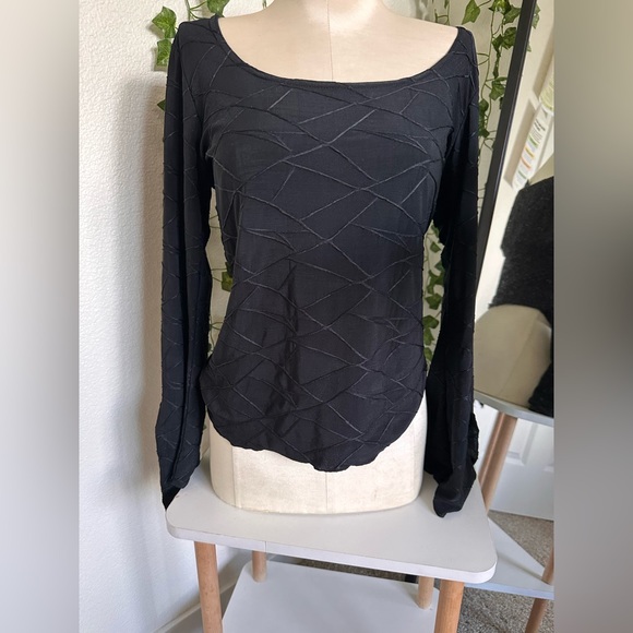 Wrapper Goth Black Lined Blouse Size Small/Medium - Picture 5 of 8